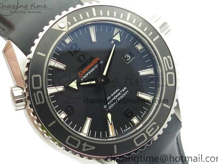 0119 Planet Ocean Pro Ceramic Bezel 45mm 1:1 OMF Best Edition On Rubber Strap A8500 (Black Balance Wheel) MoistureWicking 8136